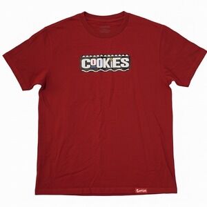 Cookies SF Mens‎ Red Graphic Logo T-Shirt Tee Crew Neck Sz L Casual Streetwear